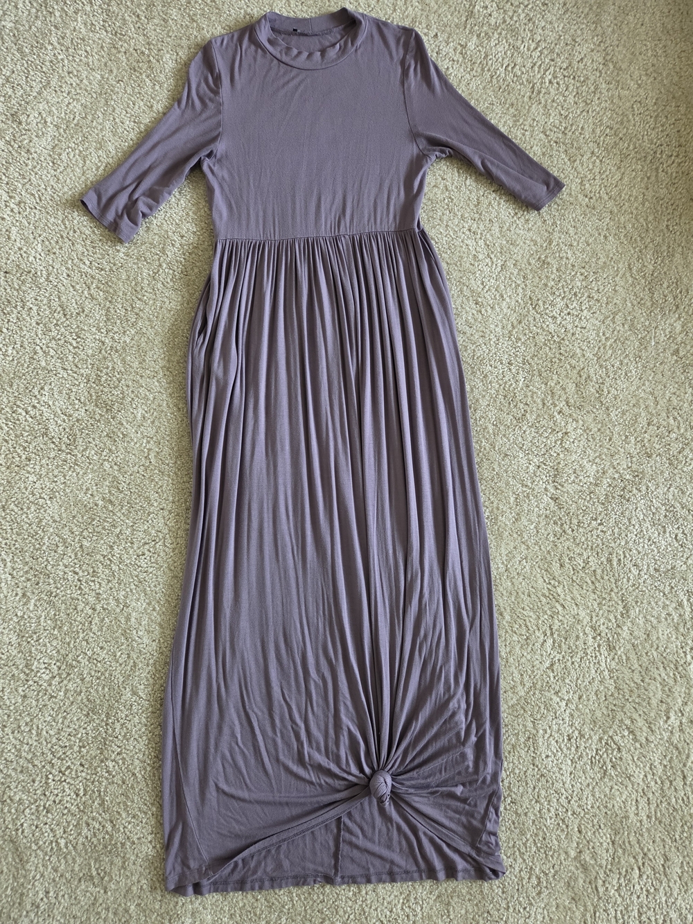 Women’s Lavender Maxi Dress with Pleated Waist